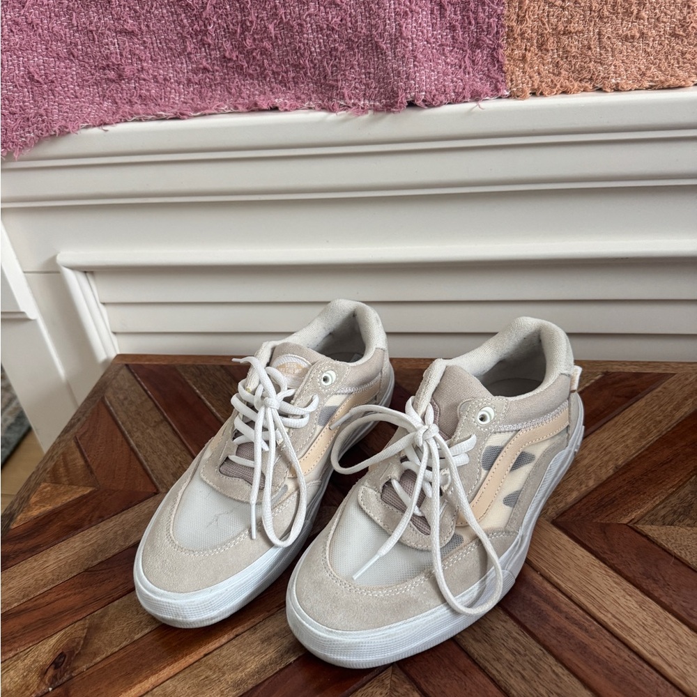 Vans Beige and White Sneakers